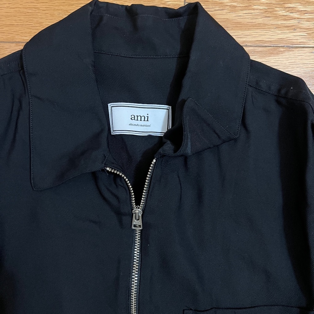 ami Black Bomber Jacket Medium - image 2